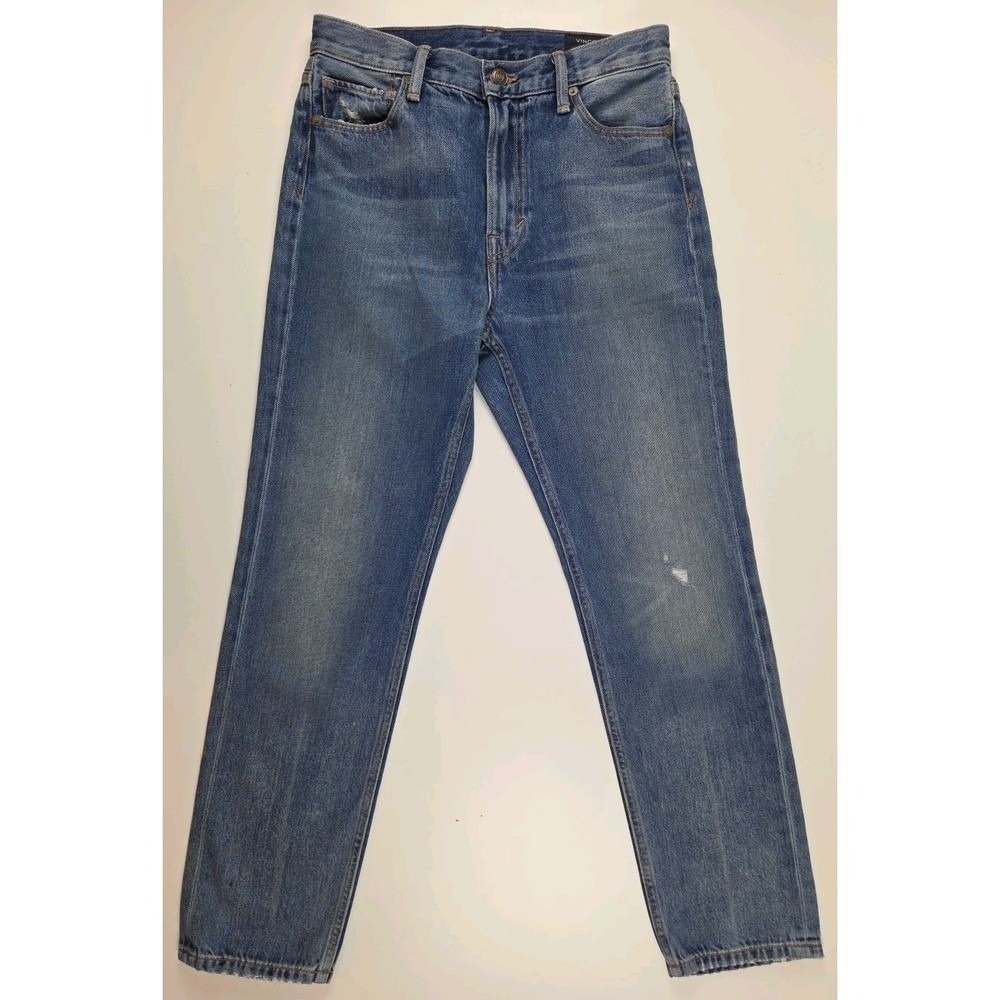 Jeans Vince Women 26 Blue Distressed Straight Leg Denim